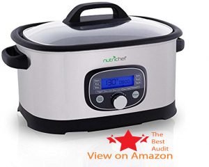 Nutrichef stainless steel pressure cooker with thermometer